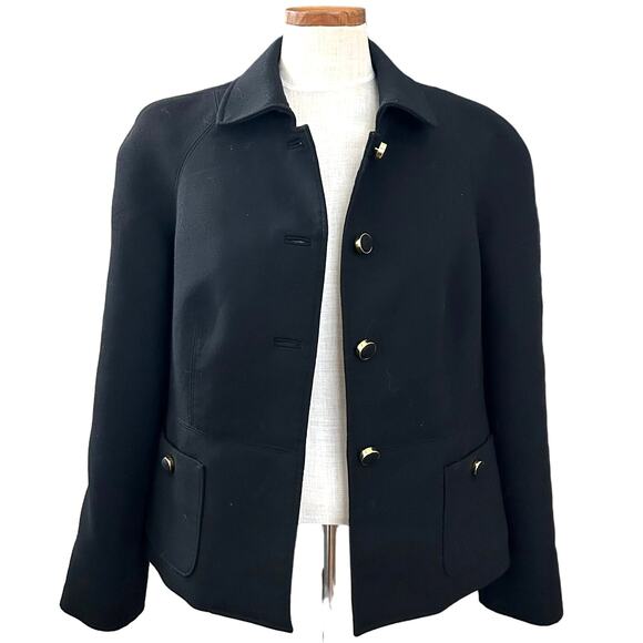 Talbots Tailored Black Blazer Jacket 12 Solid Career Modest Classic Professional - Picture 4 of 12